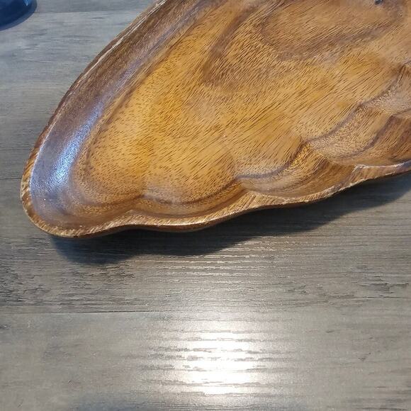 Vintage Monkey Pod Serving Dishes 2 Set Brown Hawaii Philippines Home Decor Boho - Picture 4 of 13